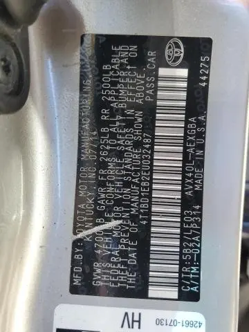 2014 TOYOTA AVALON HYBRID  