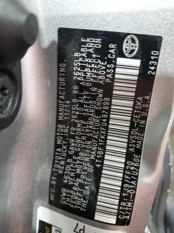 2015 TOYOTA CAMRY LE  