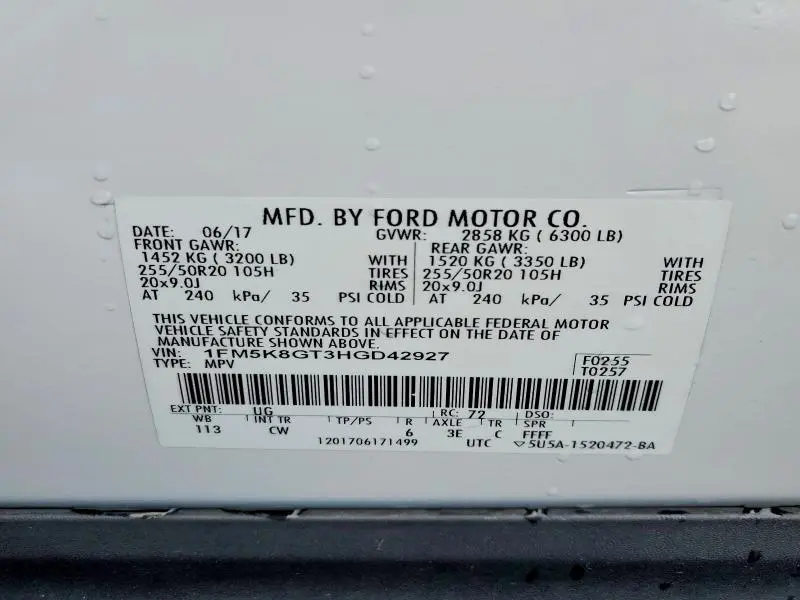 2017 FORD EXPLORER SPORT  