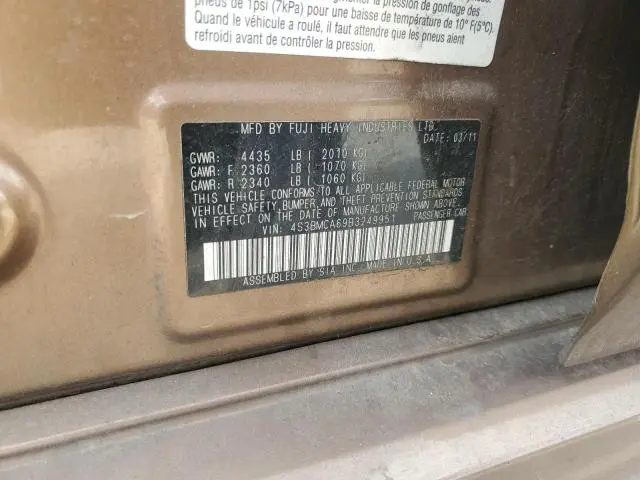 2011 SUBARU LEGACY 2.5I  