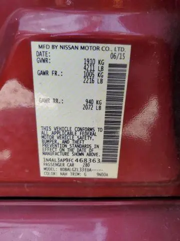 2015 NISSAN ALTIMA 2.5  