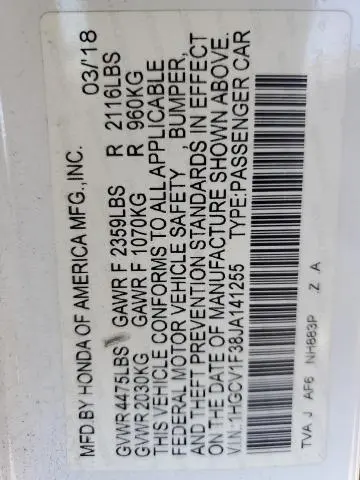 2018 HONDA ACCORD SPORT  