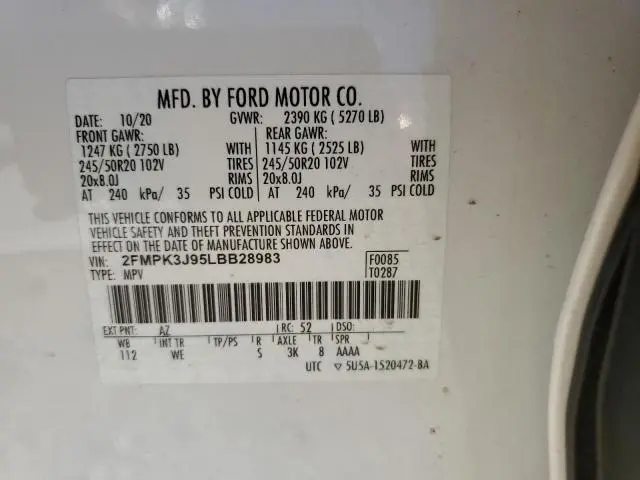 2020 FORD EDGE SEL  