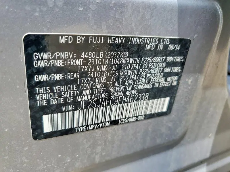2015 SUBARU FORESTER 2.5I PREMIUM  