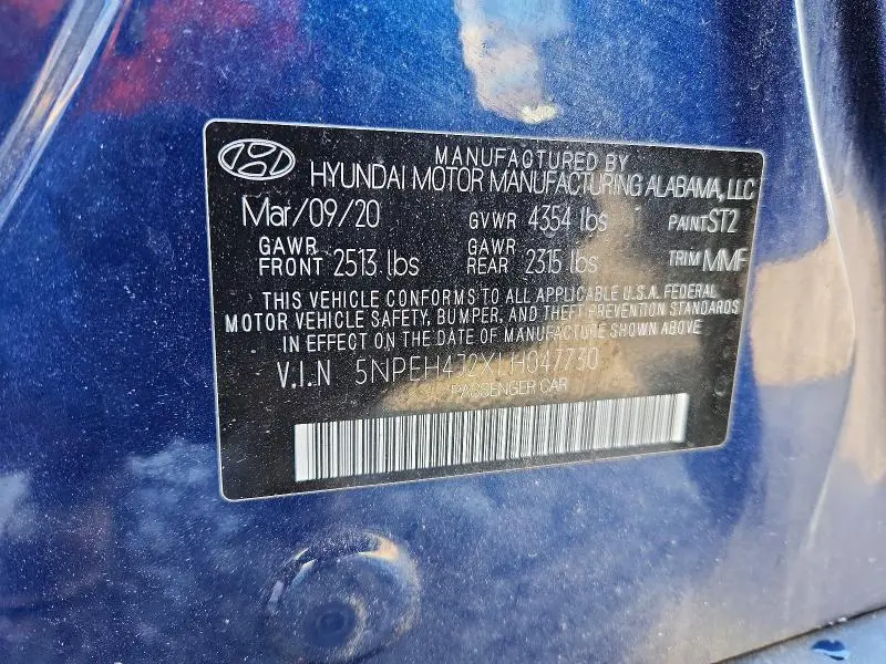 2020 HYUNDAI SONATA LIMITED  