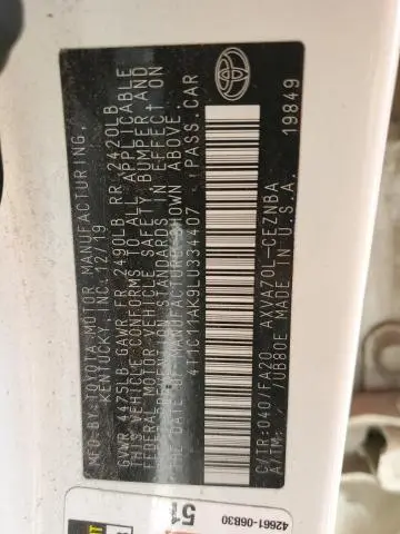 2020 TOYOTA CAMRY LE