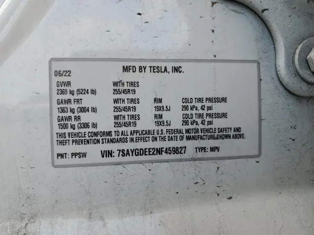 2022 TESLA MODEL Y   