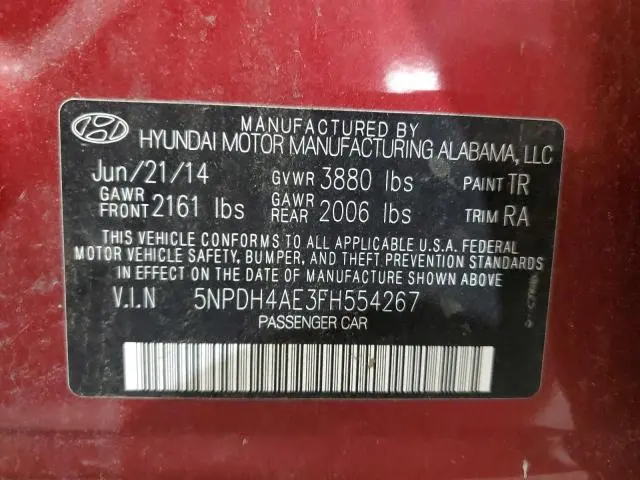 2015 HYUNDAI ELANTRA SE  