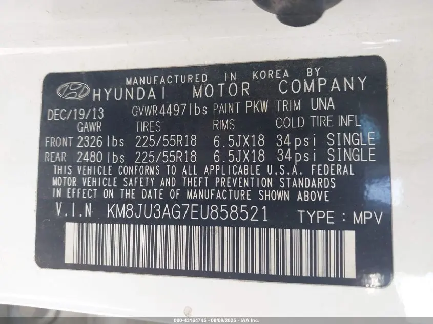 2014 HYUNDAI TUCSON LIMITED