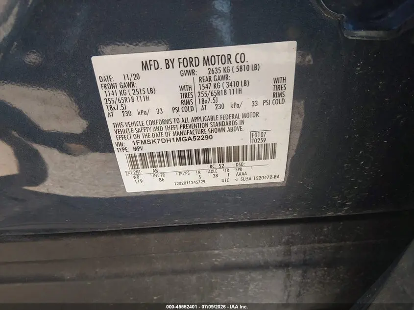 2021 FORD EXPLORER XLT