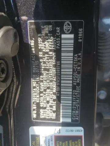 2015 TOYOTA CAMRY LE