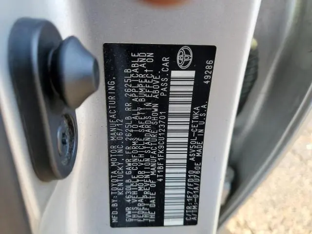 2012 TOYOTA CAMRY BASE  