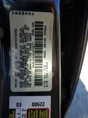 2010 TOYOTA COROLLA BASE  
