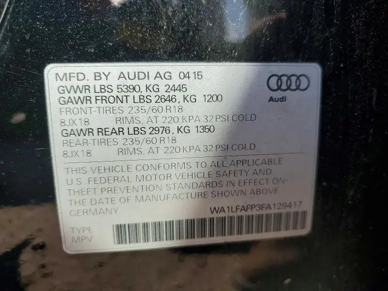 2015 AUDI Q5 PREMIUM PLUS  