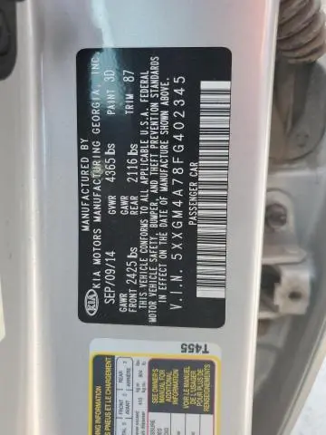 2015 KIA OPTIMA LX  