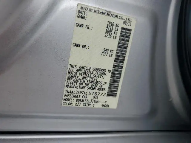 2015 NISSAN ALTIMA 2.5