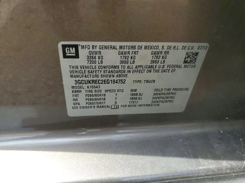 2014 CHEVROLET SILVERADO K1500 LT  
