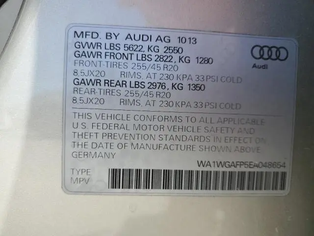 2014 AUDI Q5 PRESTIGE  