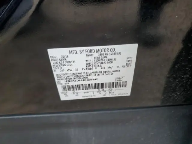 2018 FORD EXPLORER XLT  