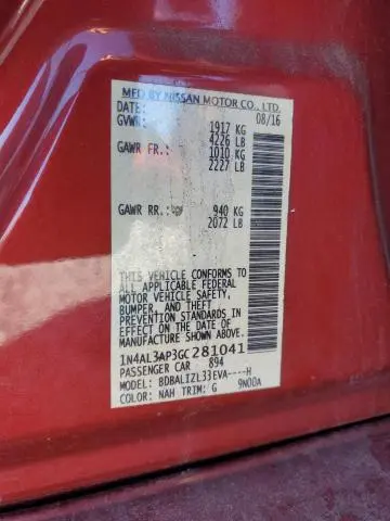 2016 NISSAN ALTIMA 2.5  