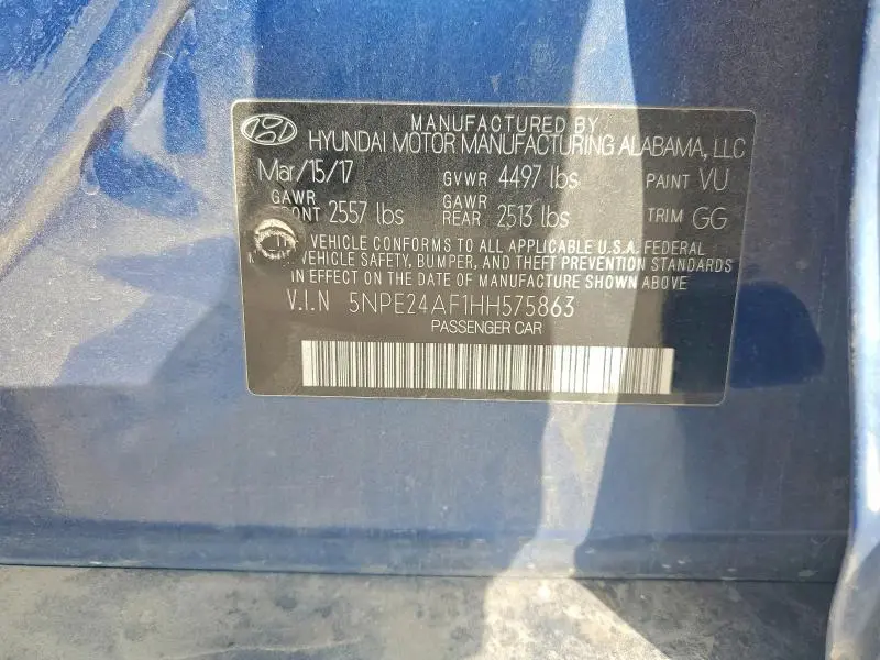 2017 HYUNDAI SONATA SE  