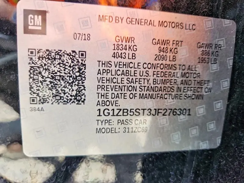 2018 CHEVROLET MALIBU LS  