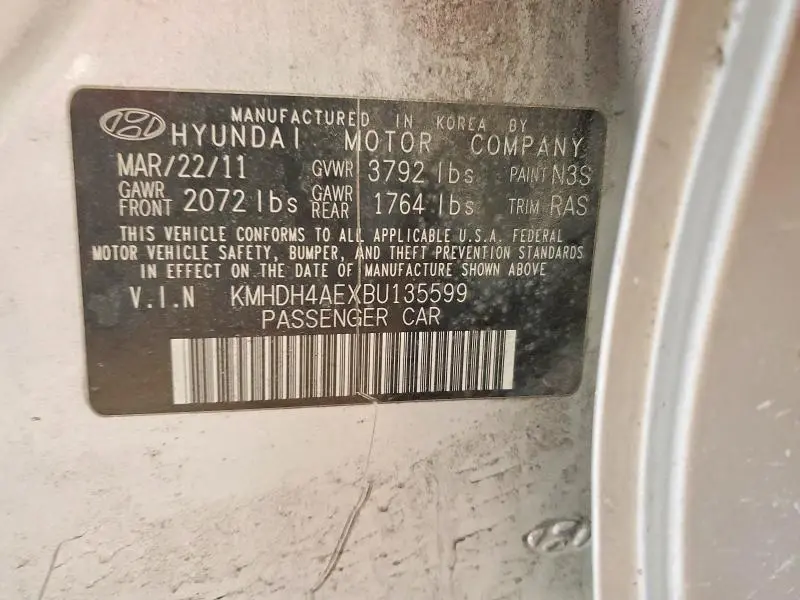 2011 HYUNDAI ELANTRA GLS  