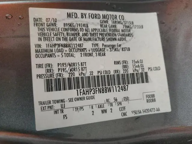 2011 FORD FOCUS SE  