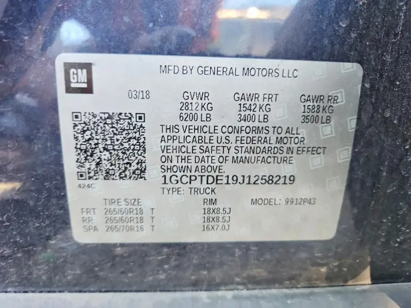 2018 CHEVROLET COLORADO Z71  