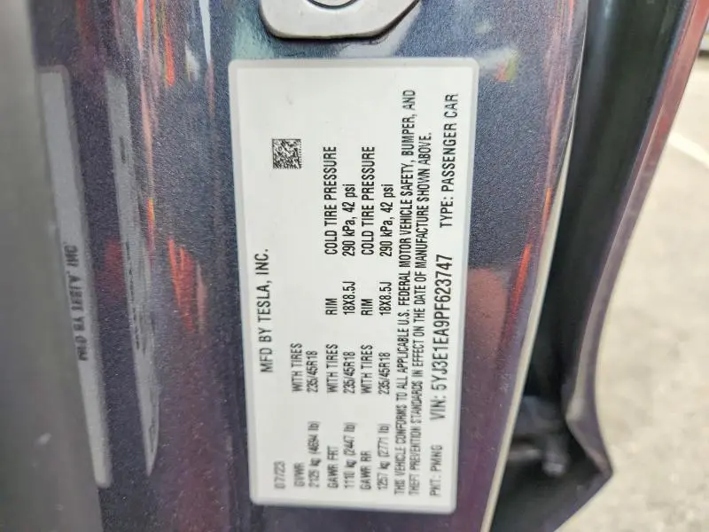 2023 TESLA MODEL 3   