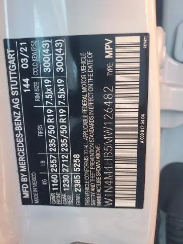 2021 MERCEDES-BENZ GLB 250 4MATIC  