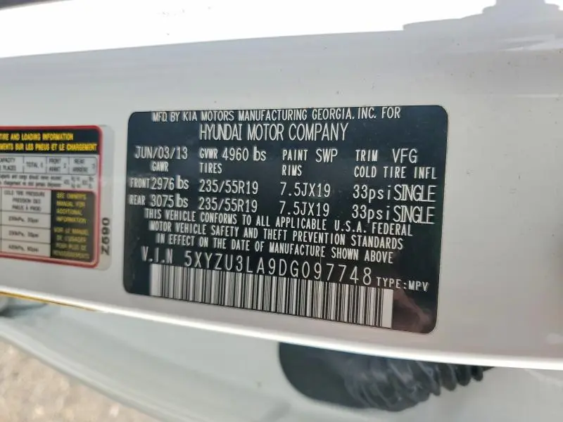 2013 HYUNDAI SANTA FE SPORT   