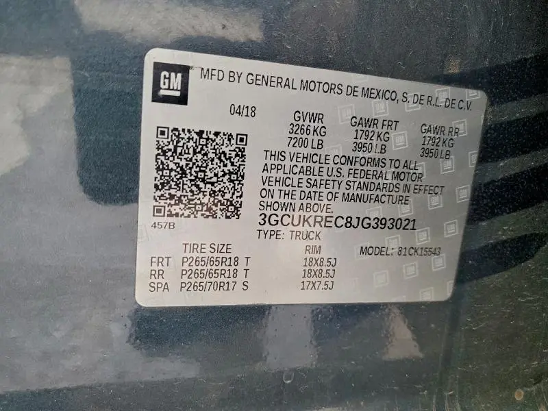 2018 CHEVROLET SILVERADO K1500 LT  