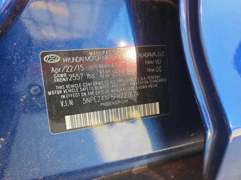 2015 HYUNDAI SONATA SE  
