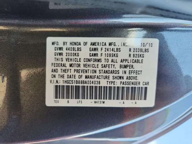 2011 HONDA ACCORD EXL  