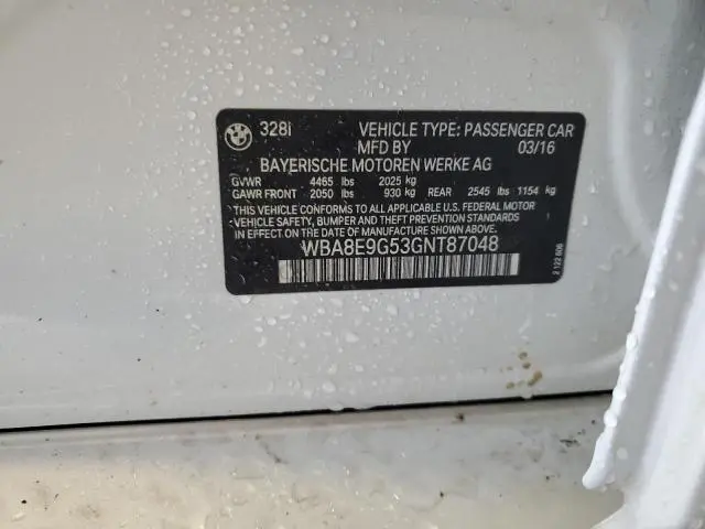 2016 BMW 328 I SULEV