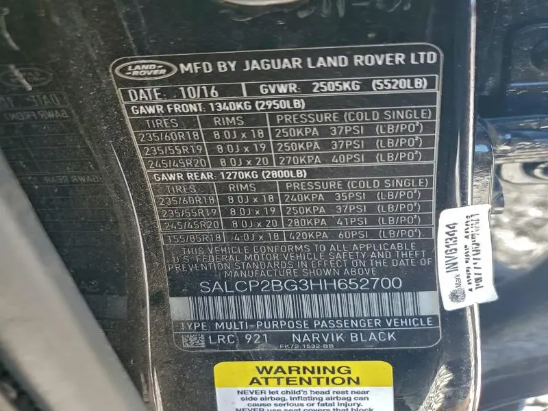 2017 LAND ROVER DISCOVERY SPORT SE  