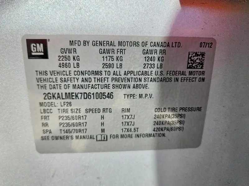 2013 GMC TERRAIN SLE  