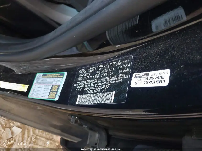 2022 HYUNDAI ELANTRA SEL