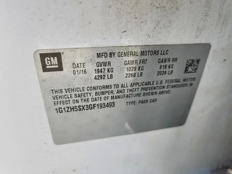 2016 CHEVROLET MALIBU PREMIER  