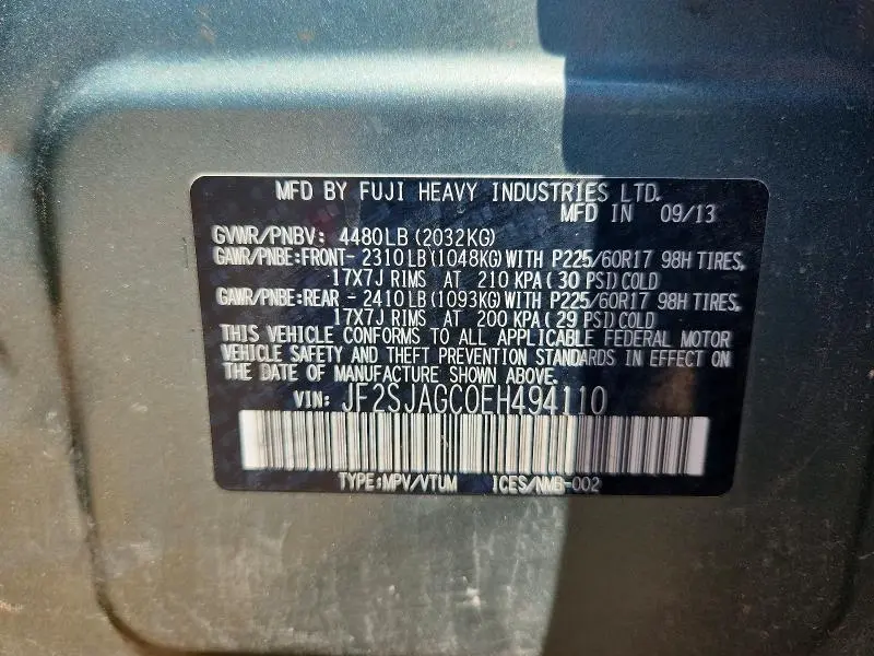 2014 SUBARU FORESTER 2.5I PREMIUM  