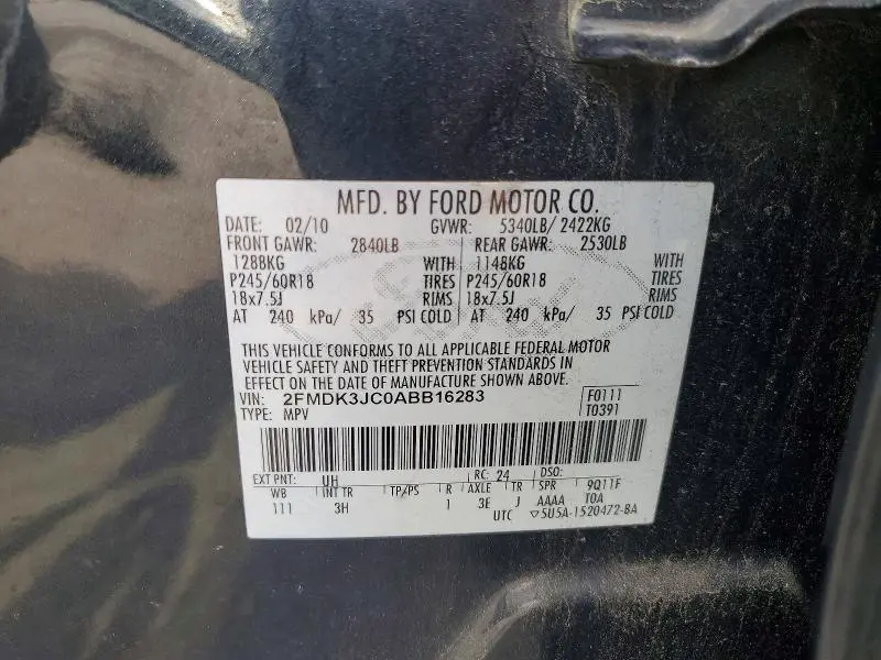 2010 FORD EDGE SEL  