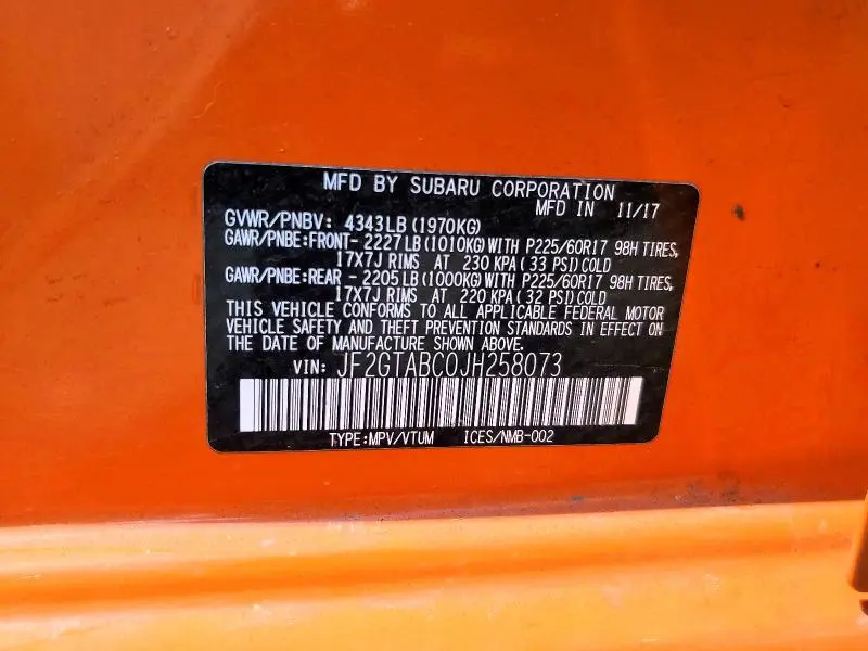 2018 SUBARU CROSSTREK PREMIUM  