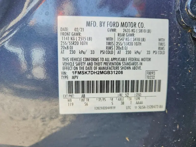 2021 FORD EXPLORER XLT  