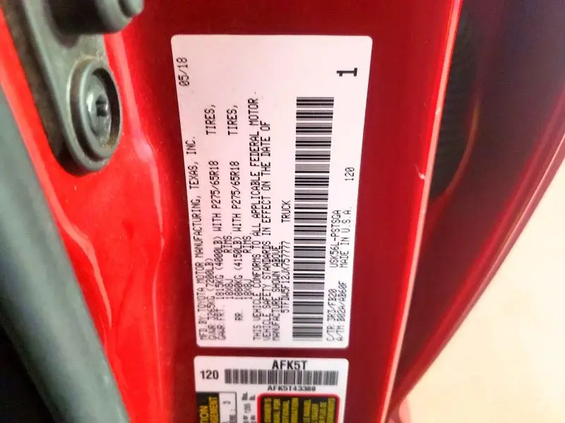 2018 TOYOTA TUNDRA SR5  