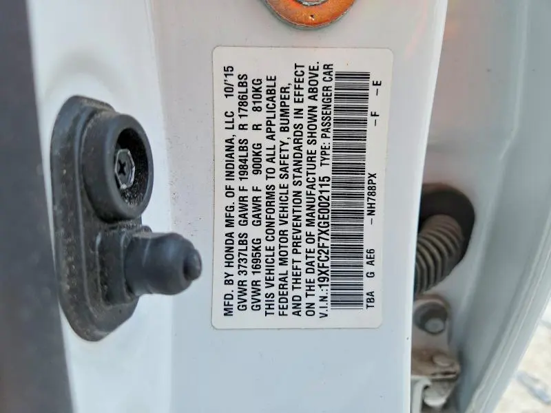 2016 HONDA CIVIC EX  