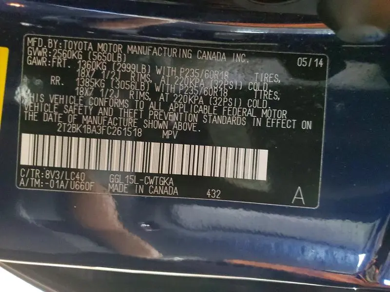 2015 LEXUS RX 350 BASE  