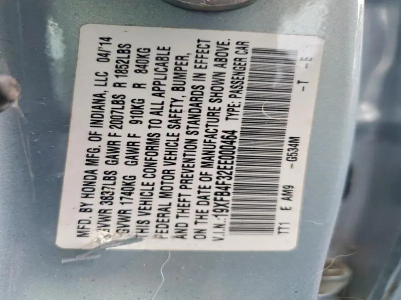 2014 HONDA CIVIC HYBRID L  