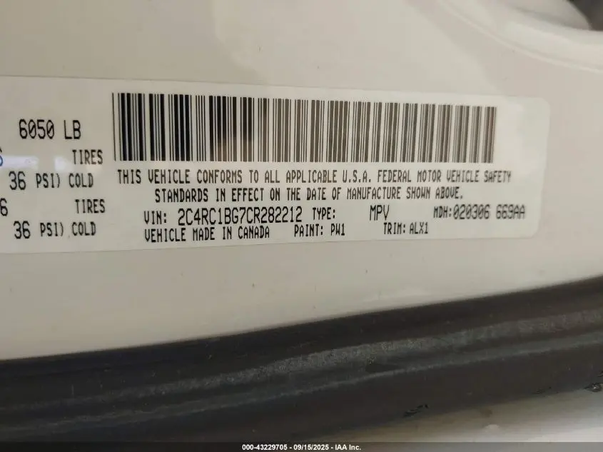 2012 CHRYSLER TOWN & COUNTRY TOURING