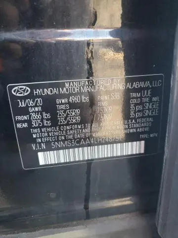 2020 HYUNDAI SANTA FE SEL  